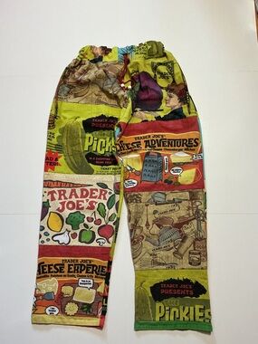 Trader Joe’s Grocery Store Reworked Reusable All Over Print Upcycled Pants